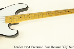 Fender 1951 Precision Bass Reissue 'CIJ' Sunburst, 2002 Full Front View