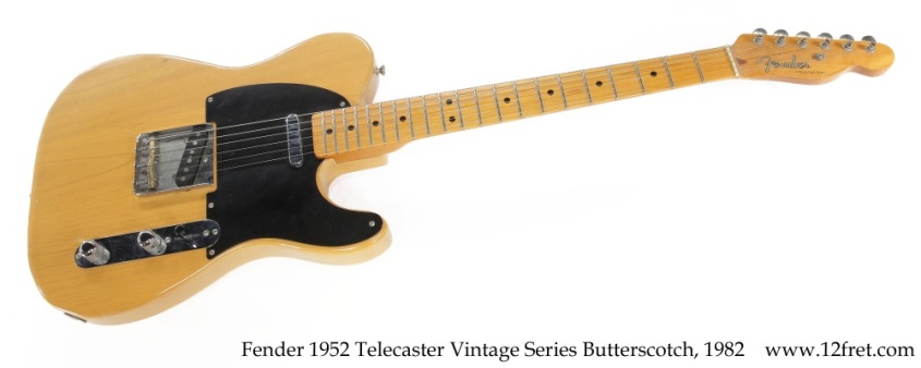 Fender 1952 Telecaster Vintage Series Butterscotch, 1982 Full Front View