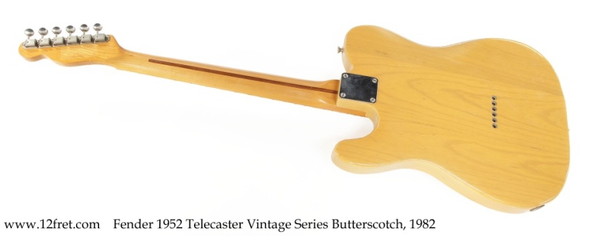 Fender 1952 Telecaster Vintage Series Butterscotch, 1982 Full Rear View