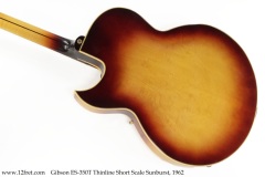 Gibson ES-350T Thinline Short Scale Sunburst, 1962 Back View