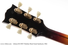 Gibson ES-350T Thinline Short Scale Sunburst, 1962 Head Rear View