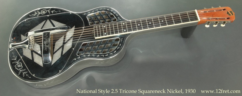 National Style 2.5 Tricone Squareneck Nickel, 1930 Full Front View